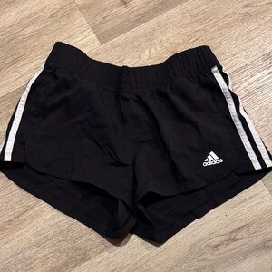 Adidas Black Shorts with White Stripes